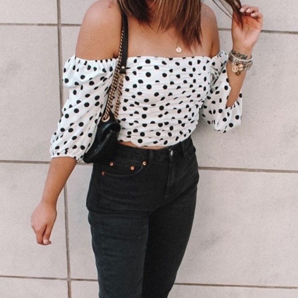 SHEIN Polka Dot Crop Top